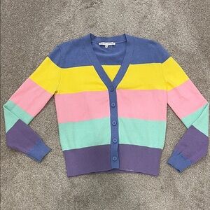 English Factory Pastel Color Block Cardigan- sz XS